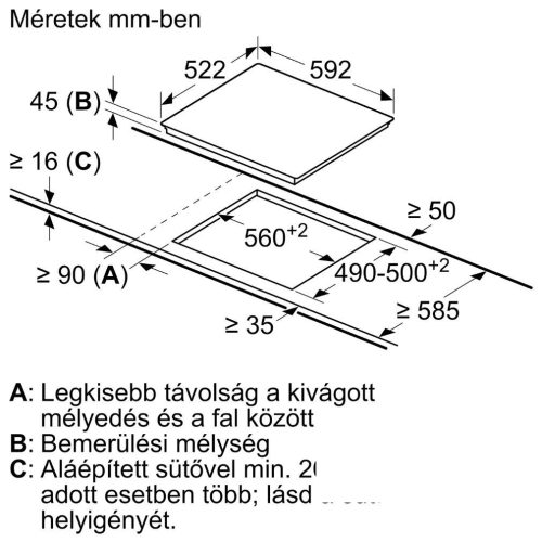 Bosch PKF631BB2E Beépíthető Kerámia főzőlap Keret nélküli,6600 W,Érintőszenzoros,Gyerekzár,nélkül