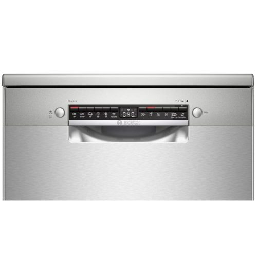 Bosch SMS4HVI45E Szabadonálló mosogatógép 13 teríték, 7.5 L fogyasztás, 6 program,  46 dB zajszint, E energia, Felső evőeszköztartó , 60 cm, Digit. kijelző, Automata ajtónyitás nélkül