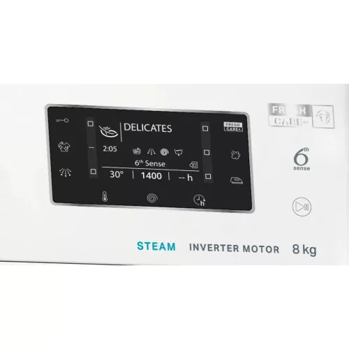 Whirlpool FFD 8489 BCV EE Elöltöltős gőzfunkciós mosógép A,8 kg,Normál mélység,1351 ford/perc,78 dB Inverter motorral,Gőzfunkcióval