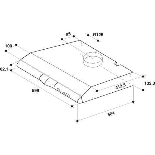 Whirlpool WCN 65 FLK Standard páraelszívó LED világítás 1 db motor,270 m3/h,54-68 dB,60 cm széles,D