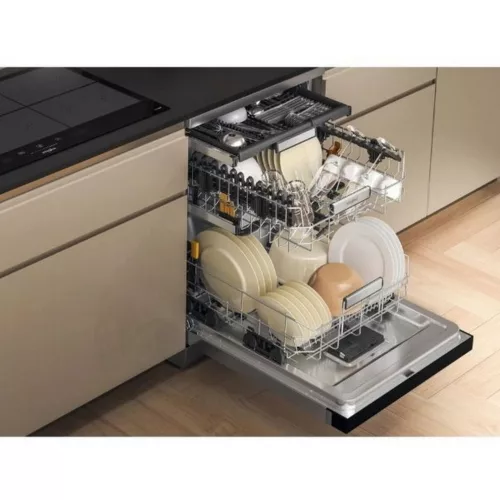 Whirlpool W7F HS51 X Szabadonálló mosogatógép 15 teríték,9.5 L,8 prog.,41 dB,B,Felső evőeszk.,60 cm,Digit.kijelző,Autom.ajtónyit.