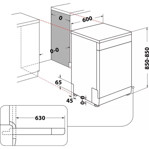 Whirlpool W7F HS51 X Szabadonálló mosogatógép 15 teríték,9.5 L,8 prog.,41 dB,B,Felső evőeszk.,60 cm,Digit.kijelző,Autom.ajtónyit.