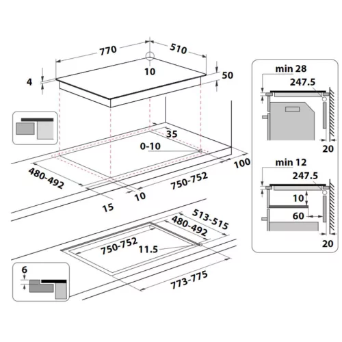 Whirlpool WL S2177 CPNE Beépíthető Indukciós főzőlap Keret nélküli,7200 W,Érintőszenzoros,Gyerekzár,