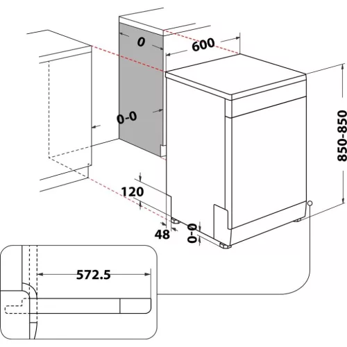 Whirlpool W2F HD624 Szabadonálló mosogatógép 14 teríték,9.5 L,9 prog.,44 dB,E,Alsó evőeszk.,60 cm,Digit.kijelző,Autom.ajtónyit.