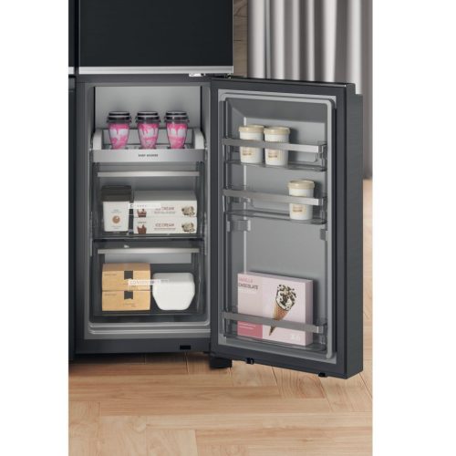 Whirlpool WQ9I FO2BX EF 4 ajtós hűtőszekrény fagyasztóval E Energiaosztály, Hűtő: 55L, Fagyasztó: 237L, Nofrost, Zajszint: 41 dB, Szél: 90.8 cm, Mag: 187.6 cm, Mély: 71.6 cm, Digitális kijelzővel