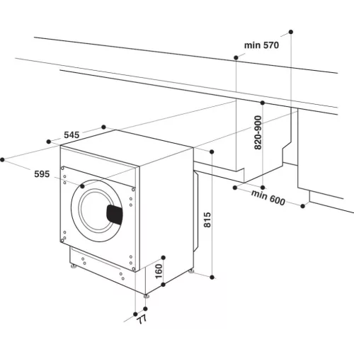 Whirlpool BI WMWG 91485 EU Beépíthető Elöltöltős mosógép B,9 kg,Normál mélység,1400 ford/perc,70 dB,Inverter motorral,Gőzfunkcióval