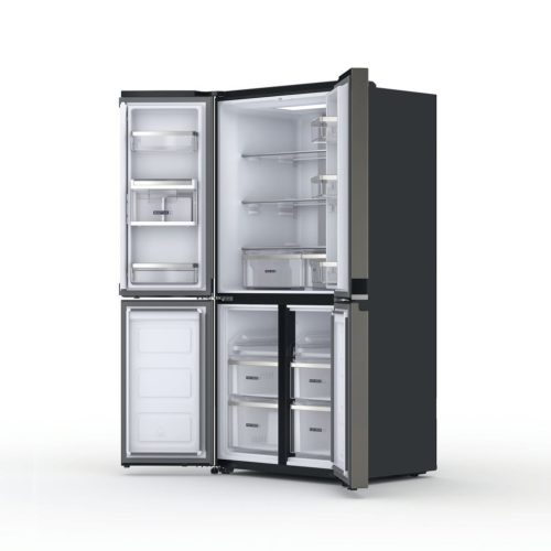 Whirlpool WQ9 U2BL EF 4 ajtós hűtőszekrény fagyasztóval E Energiaosztály, Hűtő: 388L, Fagyasztó: 206L, Nofrost, Zajszint: 36 dB, Szél: 90.9 cm, Mag: 187.4 cm, Mély: 69.8 cm, Digitális kijelzővel