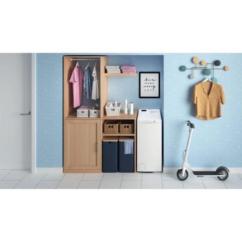Indesit BTW S50400 EU/N Felültöltős mosógép C Energiaosztály, 5 kg, 1000 fordulat/perc, Centrifugálási zajszint: 76 dB, Inverter motor nélkül, Gőzfunkció nélkül