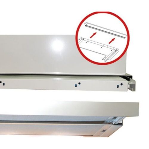 Cata TF-2003/60 LED duralum Beépíthető Kihúzható páraelszívó LED világítás 1 db motor,600 m3/h,46-57 dB,60 cm széles,C