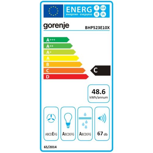 Gorenje BHP523E10X Beépíthető Kihúzható páraelszívó LED világítás 1 db motor,322 m3/h,54-67 dB,50 cm széles,C